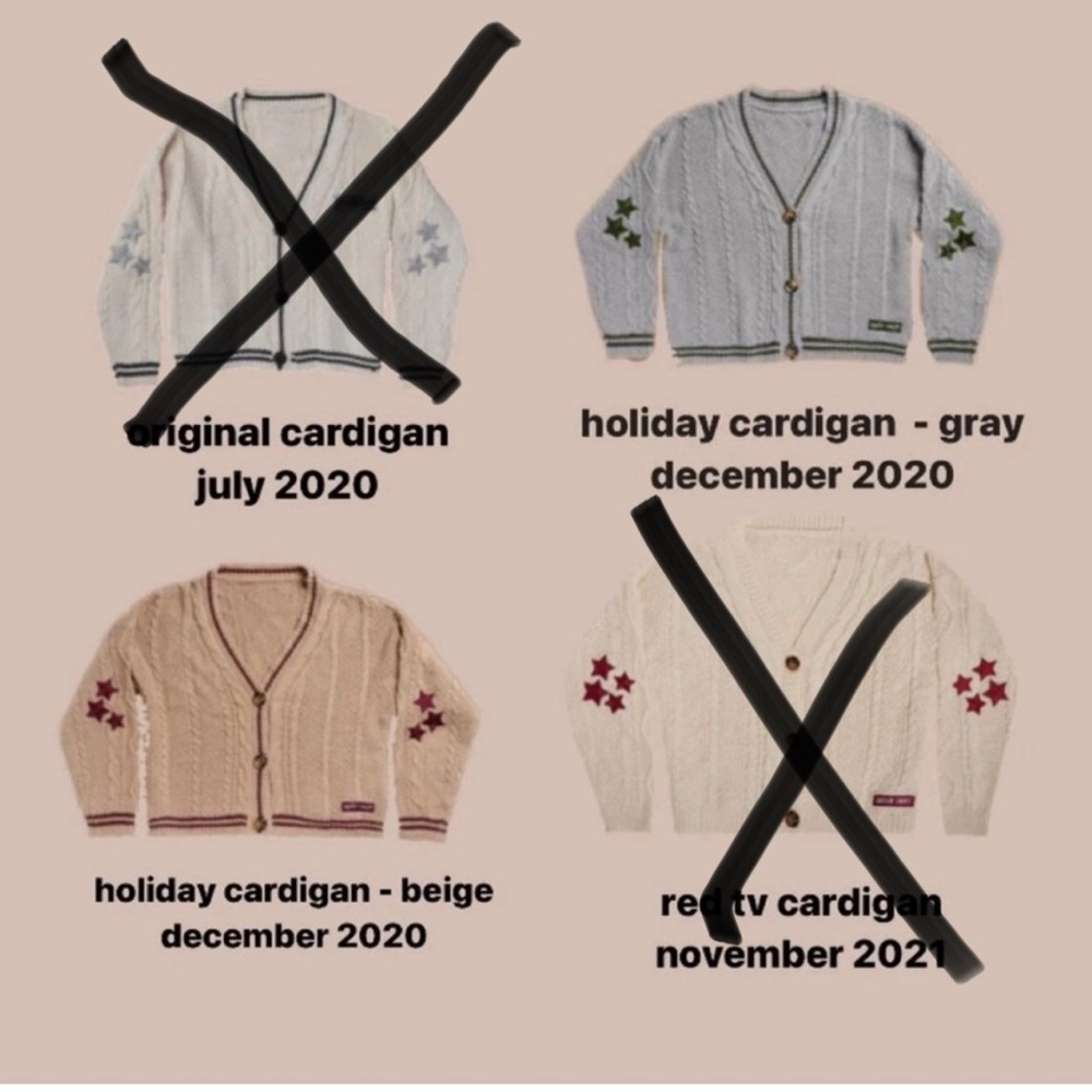 ISO TAYLOR SWIFT AUTHENTIC CARDIGANS